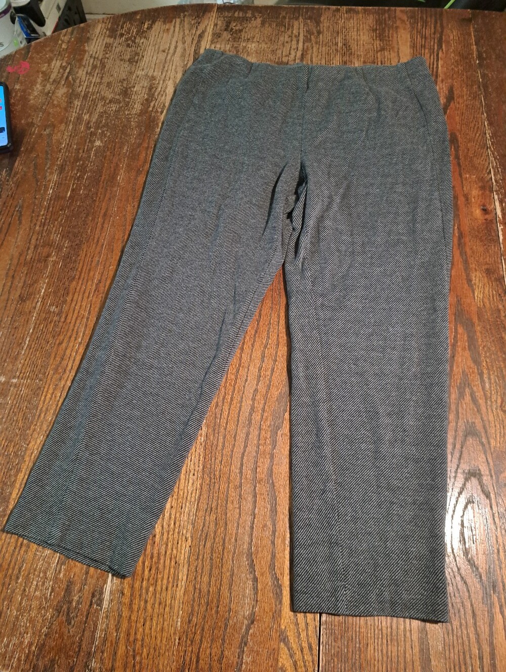 J Jill Large Ponte Slim Leg Grey Black Elastic Waist Casual Pull On Pantdls